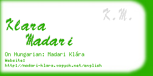 klara madari business card