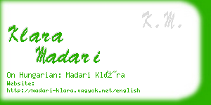klara madari business card